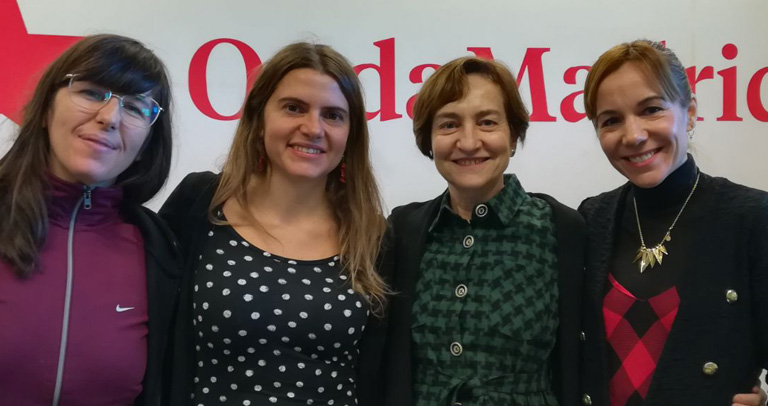 Maria Bueno, Chiara Digrandi, Ana Lozano y Luisa Roldán, en las instalaciones de OndaMadrid