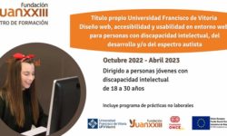 Titulo Propio Universidad Francisco de Vitoria: Diseño web, accesibildiad y usabiliada en entorno web, para personas con discapacidad intelectual o del desarrollo y TEA